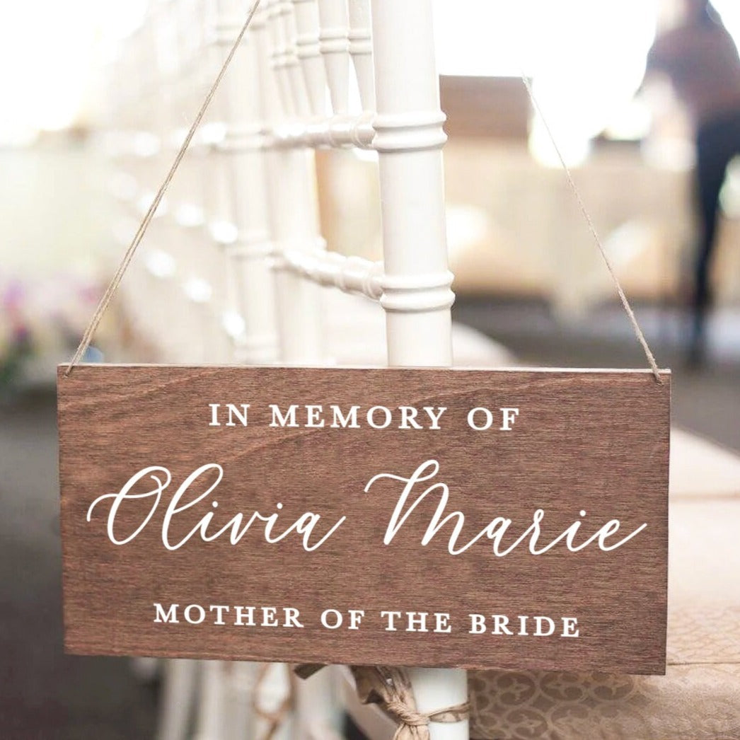 Wood In Memory Sign