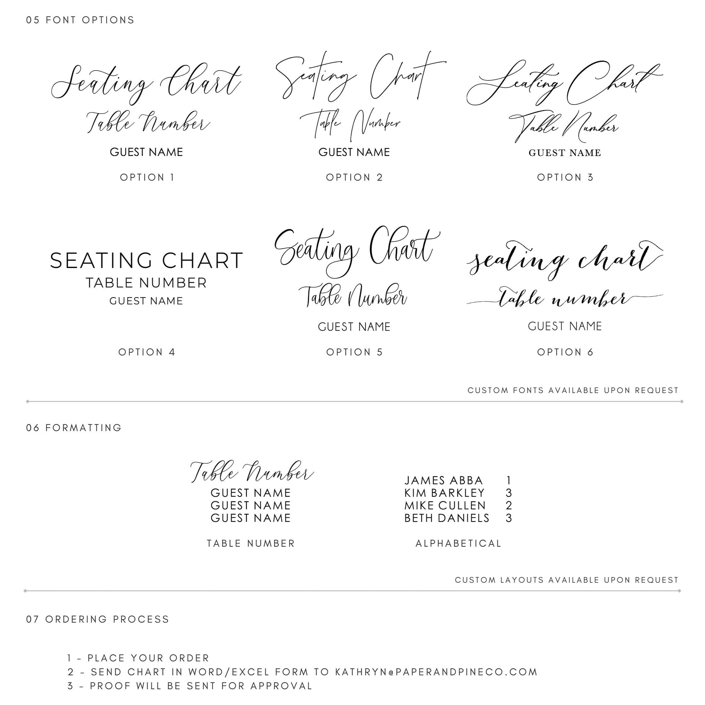Seating Chart