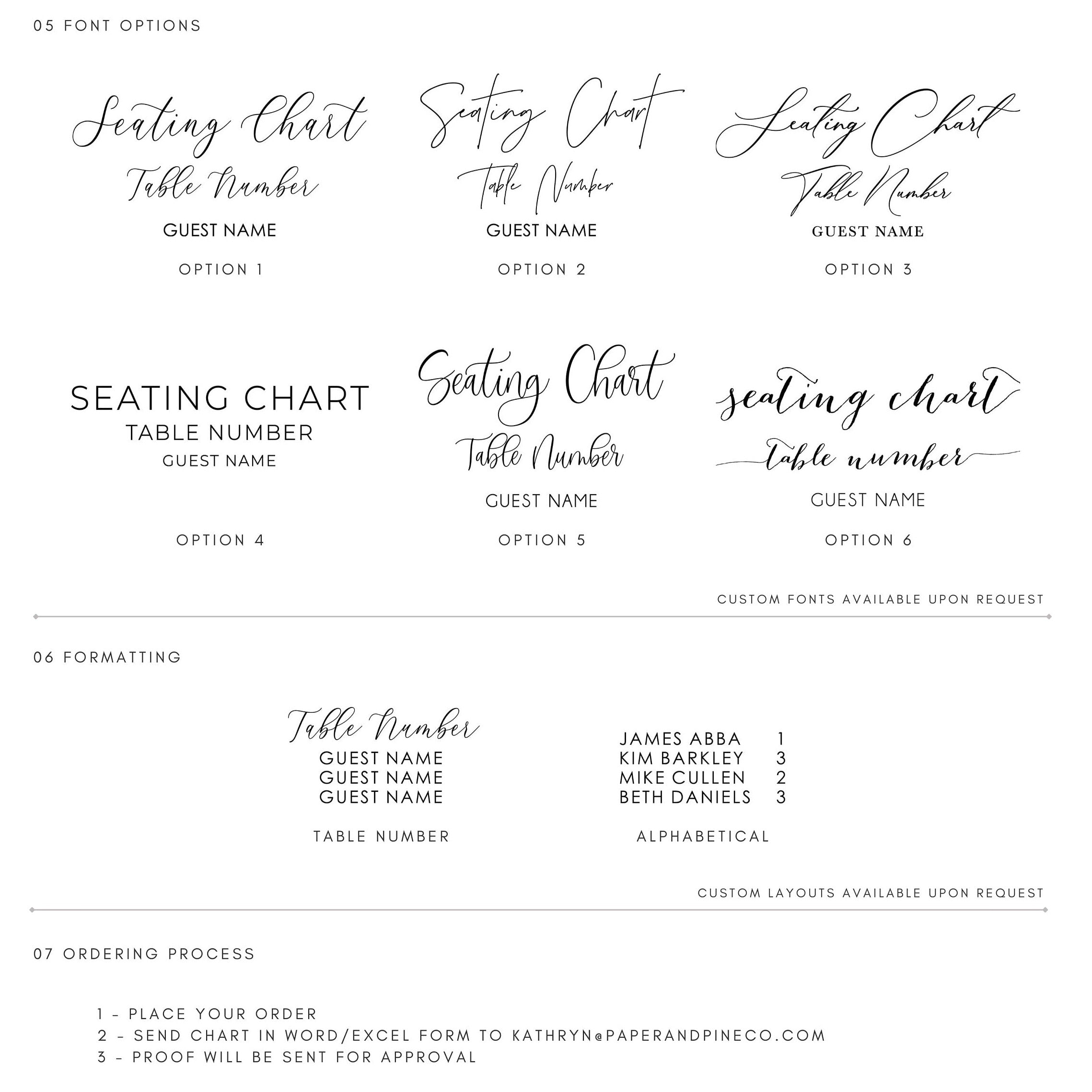 Seating Chart