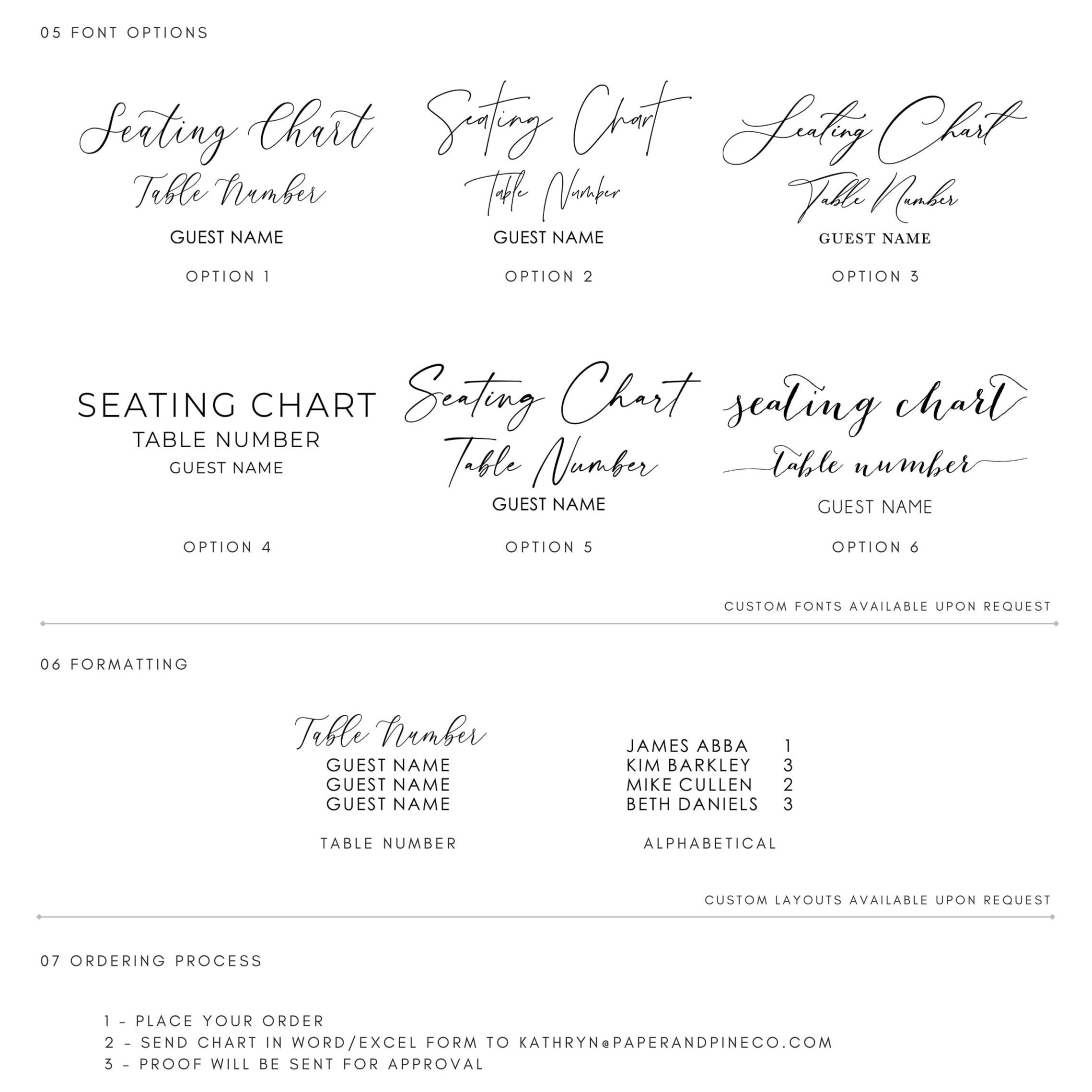 Seating Chart