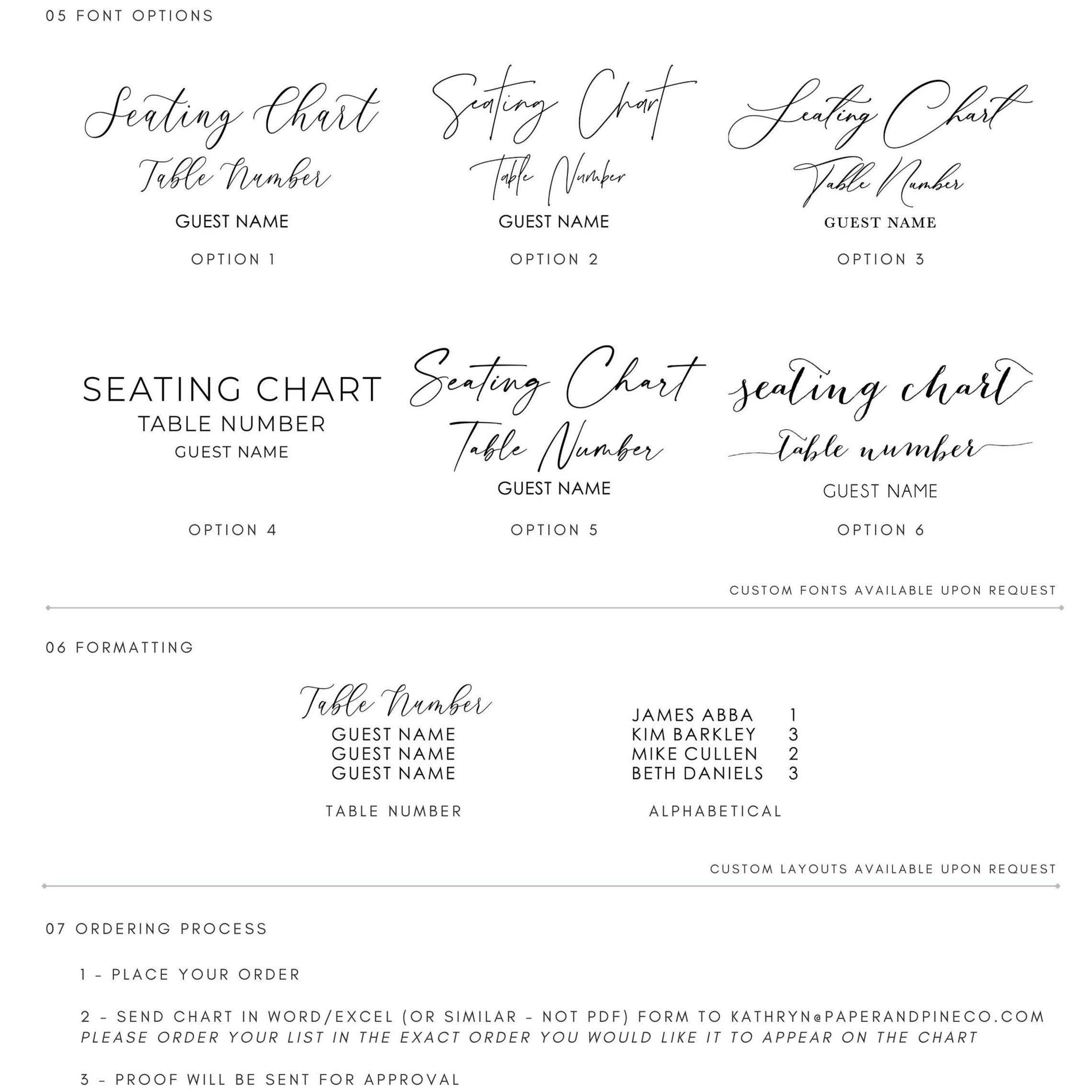 Seating Chart