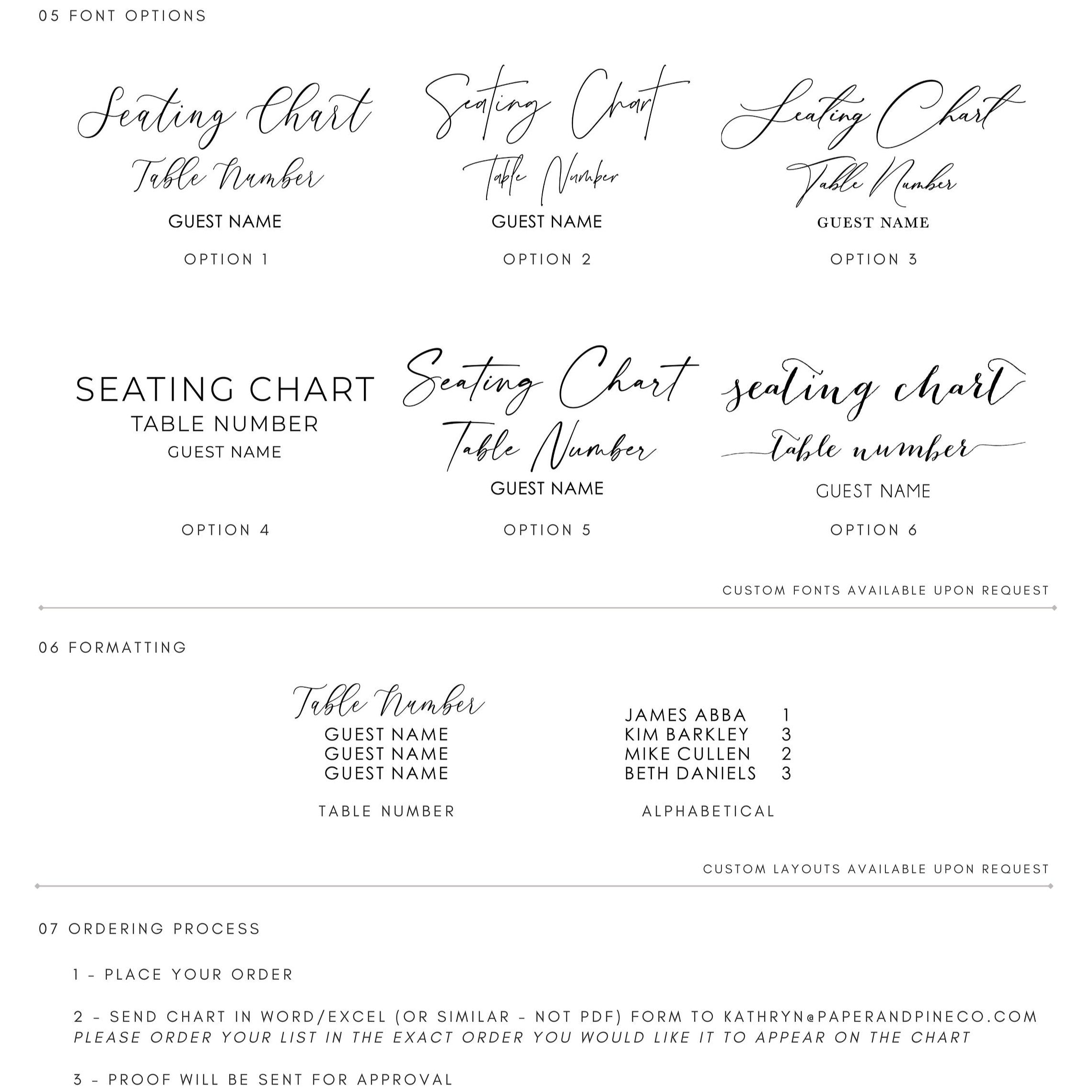 Seating Chart