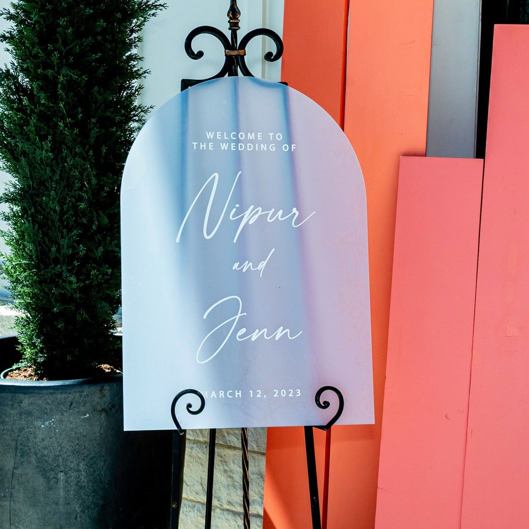 Wedding Welcome Sign Arched Personalized – Paper and Pine Co.