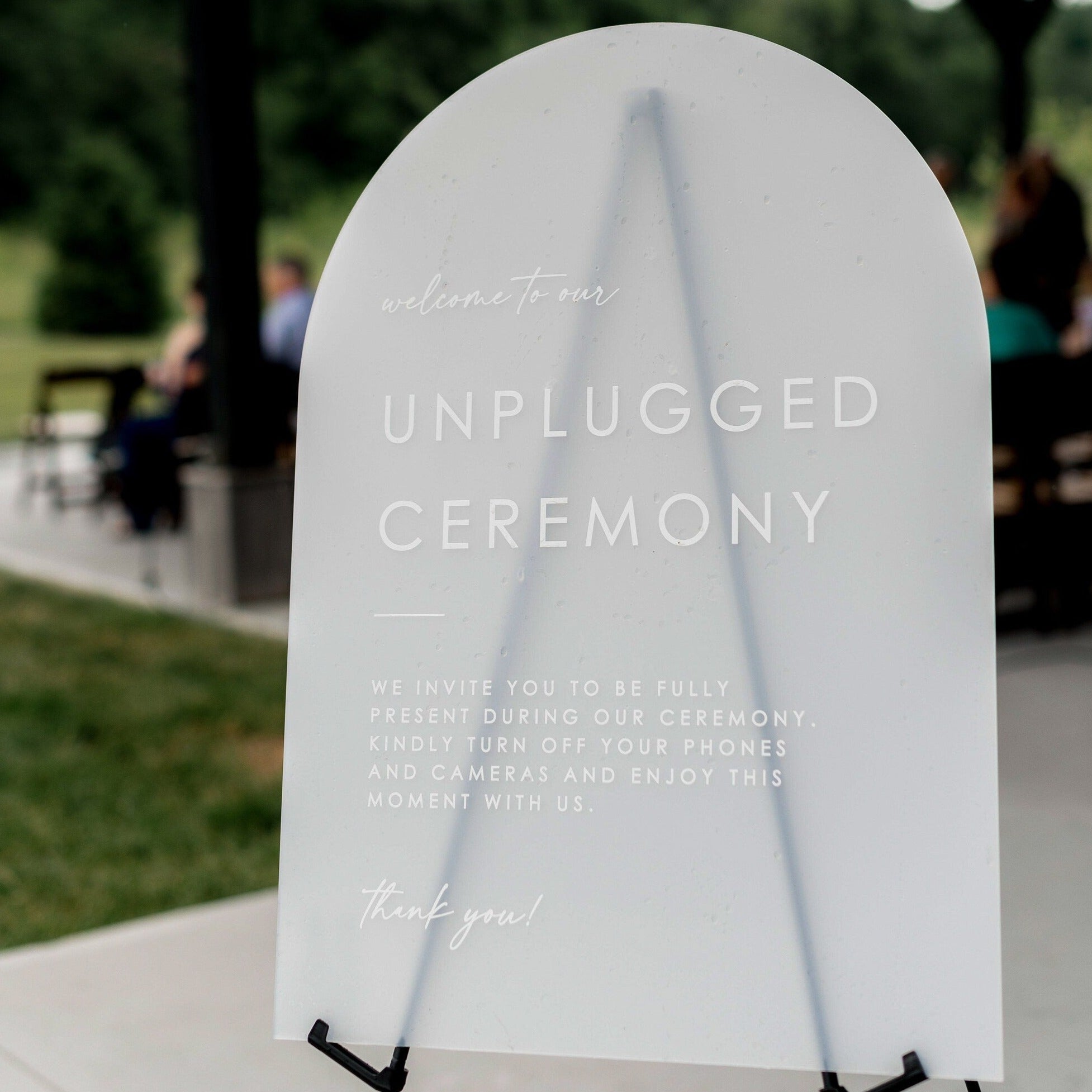 Arched Unplugged Sign for your wedding